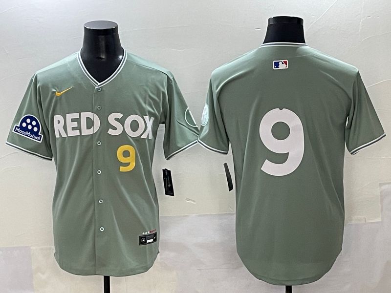 Men 2025 Boston Red Sox #9 No Name Light Green Joint Name Nike MLB Jersey style 8